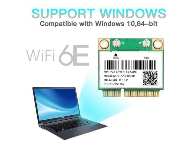 DERAPID MPE-AXE3000H Wi-Fi 6E Mini PCIe Wireless Card, AX5400 with Bluetooth 5.3, 802.11ax Tri-Band (6GHz/5GHz/2.4GHz), MU-MIMO, for Windows 11/10...