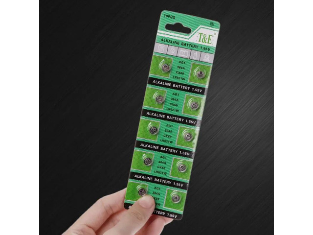 10PCS Watch Battery AG1 1.55V 364 SR621SW LR621 621 LR60 CX60 Alkaline Button Co