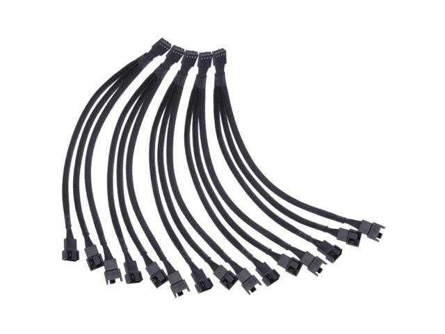 Lejiahong 5Pcs 4 Pin 1 to 3 Way Extension Cable PWM Fan Splitter Cable Splitter Sleeved Adapter Connector Fan Extension Cable