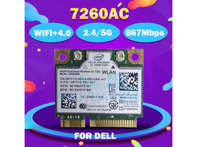 Lejiahong For intel Dual Band Wireless-AC 7260HMWAC 7260HMW 7260AC half Mini PCI-e BT4.0 Wireless card 8TF1D for Dell laptop
