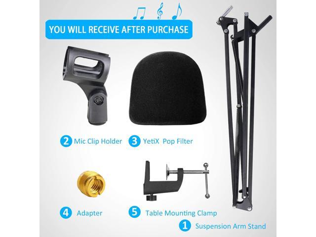 Hot sale Blue Yeti X Mic Stand with Pop Filter - Microphone Boom Arm Stand with Flocked Foam Windscreen for Blue Yeti X Microphone