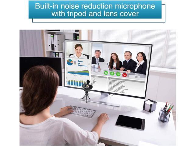 Webcam HD 1080P,Webcam with Microphone, USB Desktop Laptop Camera with 110 Degree Widescreen,Stream Webcam for Calling, Recording,Conferencing,...