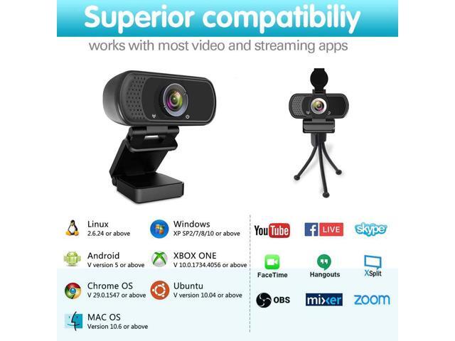 1080P Webcam,Live Streaming Web Camera with Stereo Microphone, Desktop or Laptop USB Webcam with 110 Degree View Angle, HD N5 Webcam for Video...