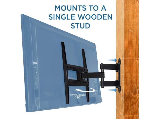 Mount-It! Full Motion Corner TV Wall Mount Single Stud Install Swivel, Tilt & 15 Extension Single Arm for 32-50 TVs Heavy-Duty Steel Fits...