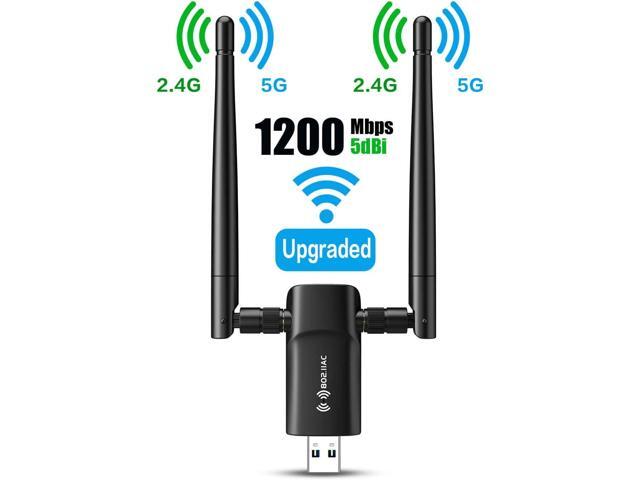 Nineplus Wireless USB WiFi Adapter for PC - 1300Mbps Dual 5Dbi Antennas 5G/2.4G WiFi Adapter for Desktop PC Laptop Windows11/10/8/7/Vista/XP,...