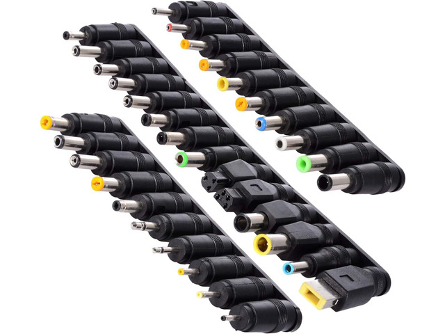 SoulBay 34pcs Universal Laptop Notebook Input DC Plug Set Jack Tips for Lenovo Toshiba Dell HP Asus and Most Laptops