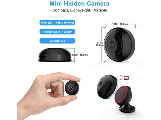 Mini Hidden-Camera WiFi-Spy Camera Wireless 1080P, Small Spy Cam Nanny Cam with Audio and Video Recording Micro Surveillance Camera for Live...