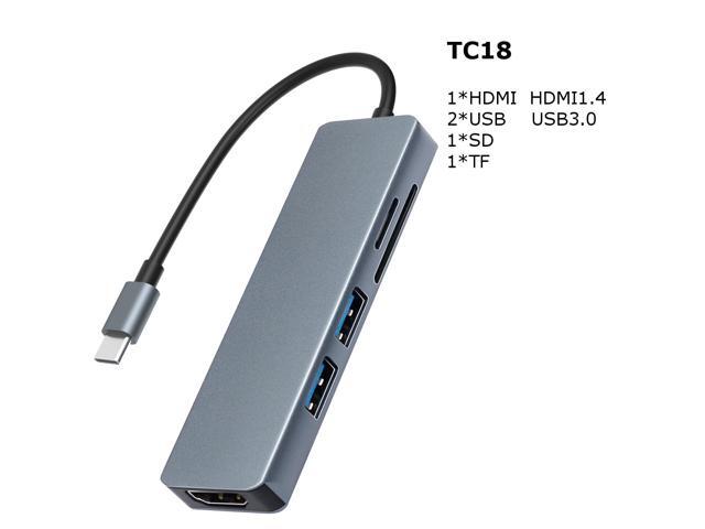 Mirascreen Multifunctional Expansion Dock USB-C Hub Docking Station Adapter With USB 3.0 / 4K HDMI HD Display /RJ45 Gigabit Ethernet /PD Charging...