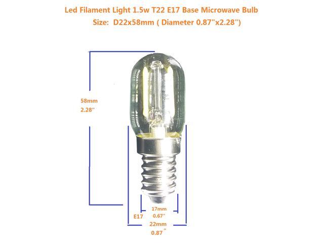 2X Led Filament Light 1.5w T22 E17 Microwave Bulb 125v 20w Halogen Incandescent Equivalent Instermediate Base Lamps For Refrigerator Microwave Oven...