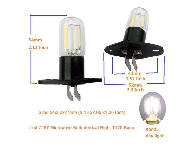 2X Led Z187 Microwave Bulb Vertical Right T170 Base 1.5w Equivalent 20w Refrigerator Filament Lamp Replacement For Galanz LG Samsung Sharp Siemens...