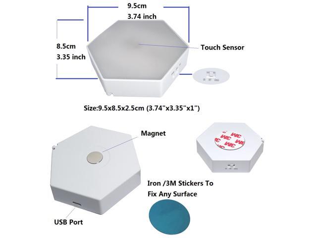 QLEE 3X Remote Control Led Hexagon Wall Light Wall-Mounted Panel Smart DIY Geometric Modular Light Touch Control RGB Light In Home Office Hotel Bar...