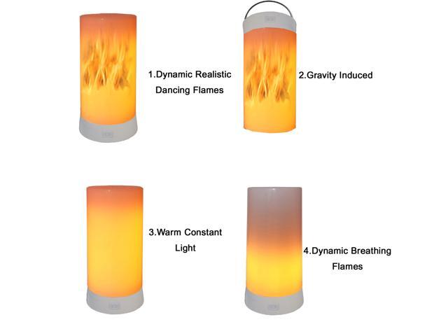 Led Flame Effect Lantern Light Usb Rechargeable Flameless Candle 4 Modes Remoted Flickering Flame Effect Mood Light Flameless For Holdiday...