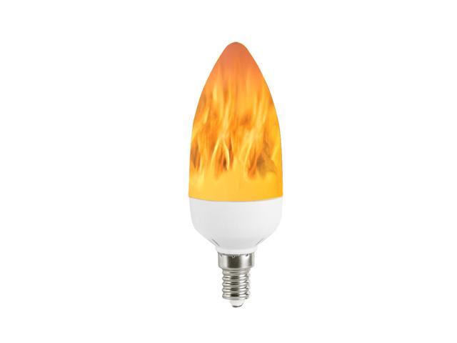 2x LED Flame Bulb E12 Candelabra BASE 3 Watt Warm White LED Chandelier Bulbs Flameless Flickering Light For Events Festival Hotel Christmas Holiday...