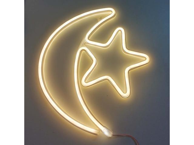 Photos - Chandelier / Lamp QLEE Led Neon Light Sign Moon Star Decor Wall Decor Art Sign Light 12' For
