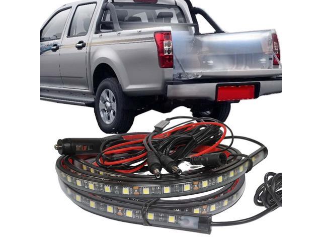 QLEE 2pcs Led Pickup Bed Light Strip 51 Inch Remote Control Truck Bed Lights White Waterproof Led Strip Light Kit For Trucks Cargo Vans Suv Rv Boat...
