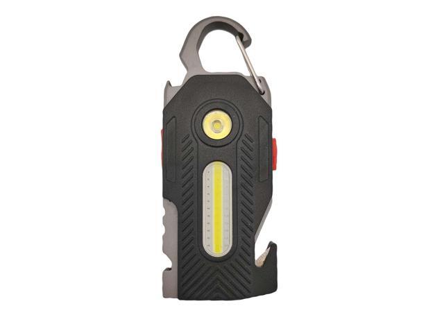 QLEE Multifunctional flashlight 7 in 1 COB Keychain Bright Work Light Rechargeable Portable LED light with Bottle Opener Seat belt cutter Survival...