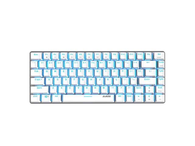 Ajazz AK33 82 Keys USB Wired Mechanical Keyboard Monochromatic Backlight Gaming Keyboard White with Blue Switches