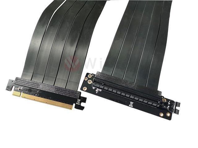 PCIE16EL30 - 300mm PCI-E 3.0 x16 High Quality EMI Shielded Extender Riser Cable - Left Angled, Extended with No Transmission Speed Loss, Mounting...