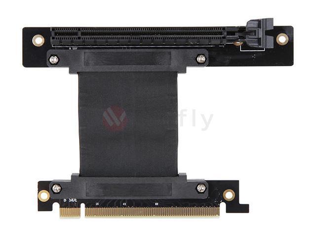 PCIE16NR05 - 50mm PCI-E 3.0 x16 High Quality Flexible EMI Shielded Extender Riser Cable - Right Angled & Narrow Type, Space Saving, Mounting Gaming...
