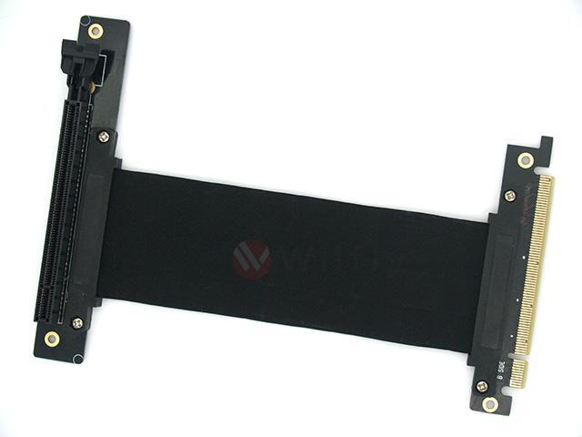 PCIE16NR15 - 150mm PCI-E 3.0 x16 High Quality Flexible EMI Shielded Extender Riser Cable - Right Angled & Narrow Type, Space Saving, Mounting...