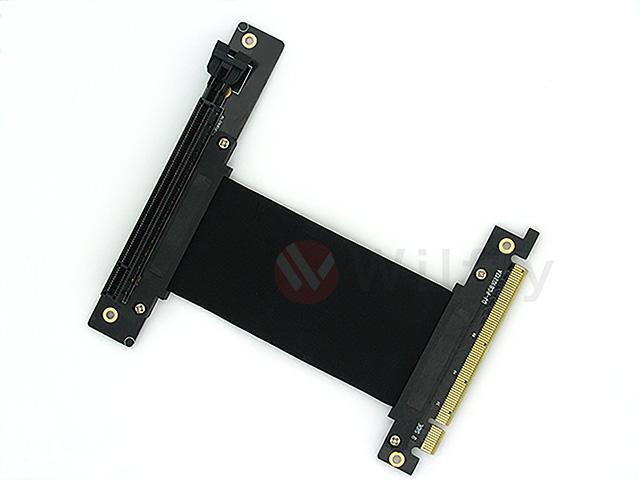 PCIE16NR10 - 100mm PCI-E 3.0 x16 High Quality Flexible EMI Shielded Extender Riser Cable - Right Angled & Narrow Type, Space Saving, Mounting...