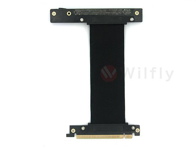 PCIE16NR15 - 150mm PCI-E 3.0 x16 High Quality Flexible EMI Shielded Extender Riser Cable - Right Angled & Narrow Type, Space Saving, Mounting...