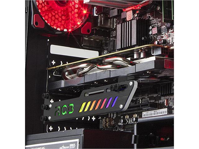 GPUCH01- 5V 3-Pin Colorful RGB Graphics Card GPU Support Video Card Holder Bracket, Video Card Sag Holder/Holster Bracket, Anodized Aluminum,...