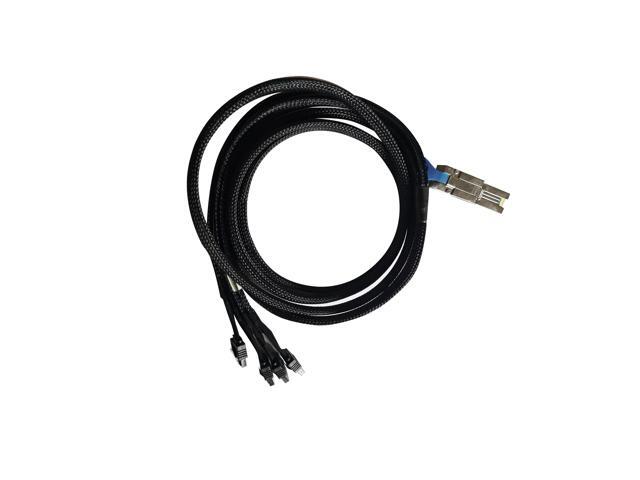 SFF80884S20 - 2M Mini SAS 26Pin SFF8088 TO 4xSATA 7Pin Adapter Cable, 28AGW with Latch, Support 6Gb/s data transfer