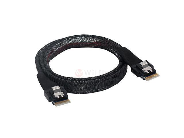Wilfly SS86544IMM05 - PCIe 4.0/GEN4/64Gbs SlimSAS 4i (SFF-8654) to SlimSAS 4i (SFF-8654) Cable, 50cm.