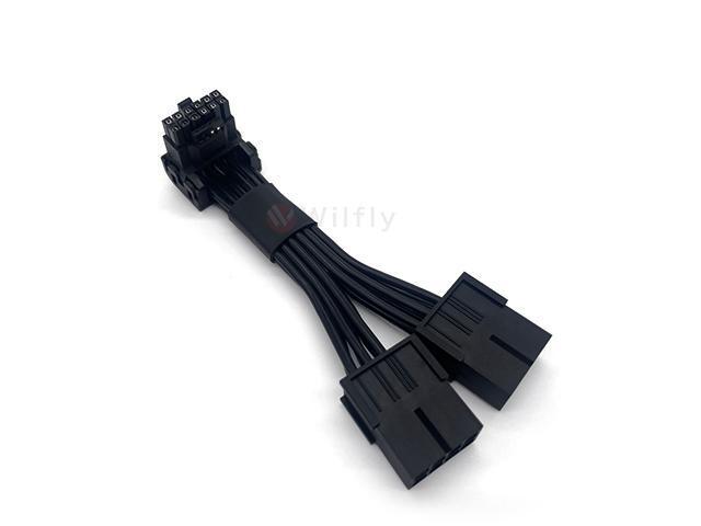 Wilfly ATX3.1 16P to 2*8(6+2) P PCIE GPU Cable Sleeved PSU Extension Cable H++ 12+4 Pin 90 Degree Positive Conn Graphics Card Power Supply RTX 5090...