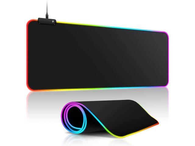 RGB Gaming Mouse Pad Soft Non-Slip Rubber Base Mouse Mat with 14 Lighting Modes rainbow breathing cycle light Soft Computer Keyboard Mouse Pad for.