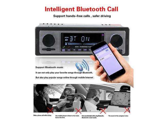 Car Radio Bluetooth Player Hands-Free Vehicle Car MP3 Player,Single Din Car Stereo with Bluetooth Support Hands-Free,FM Radio,SD Card,USB,Music...
