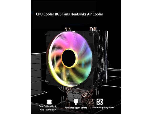 CPU Cooler RGB Fans Heatsinks Air Cooler,120mm PWM CPU Processor Cooling Fan & 4 Copper CPU Heatsink Pipes Support Intel...