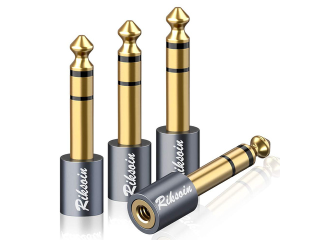 Headphone Adapter, 4-Pack 6.35mm (1/4 Inch) Male to 3.5mm (1/8 Inch) Female Stereo Audio Adapter [Gold Plated, Hi-Fi Sound] for Amp Adapter,...