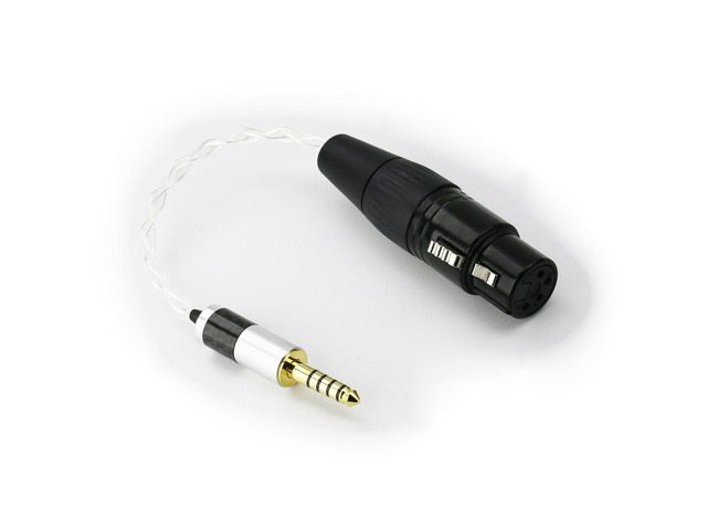 4.4mm Male to 4-pin XLR Balanced Female Silver Plated Headphone Audio Adapter for Sony WM1A, NW-WM1Z, PHA-2A