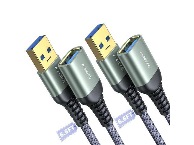 KEHIPI 2 Pack USB Extensions Cable High Speed USB 3.0 Extension Cord Type A Male to Female Sturdy Braided Material Fast Data Transfer Compatible...