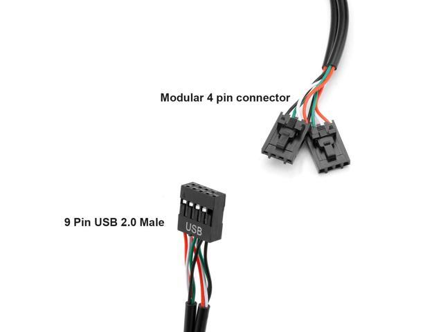 9 pin USB Header Male 1 to 4 Female Motherboard Extension Cable USB 2.0 HUB Connector Adapter for Port MultiplierIncrease The Motherboard 9pin...