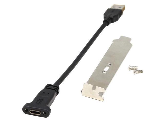 USB A 3.0 to USB C Front Panel Header Cable, USB A 3.0 Male to USB Type C Female Panel Mount Extension Cable Data Sync and Charg