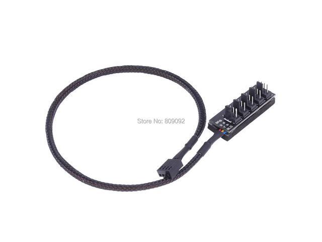 Host Case PC Cooler CPU Fan Power Cable 1 Female to 5 Male 4Pin Socket Fan Hub Splitter Cable for 3Pin & 4Pin PWM Cooling Fan