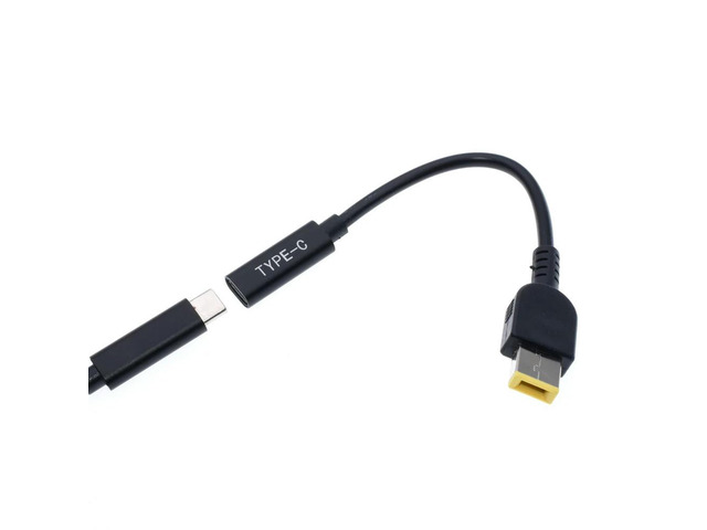 FOR Laptop DC Power Connector Cable Cord USB Type C Female to Square for T460s E470 T450