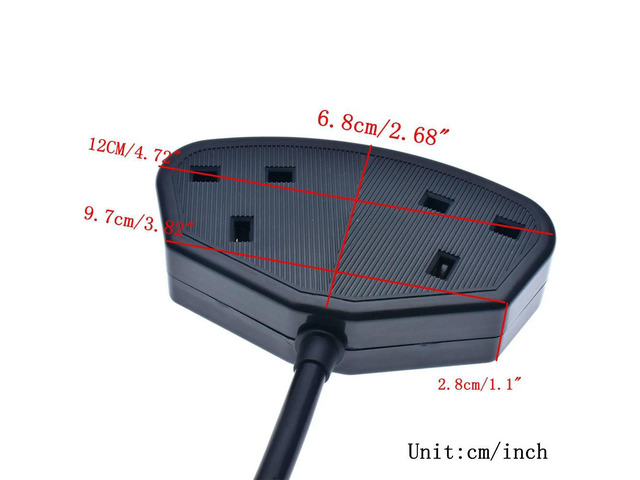 FOR UK Power Cord IEC 320 C14 Male to Dual UK BS1363/A 3Pin Female Power Cable For PDU 60CM