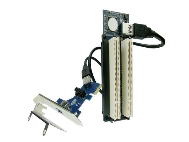 FOR PCI x1 PCIe TO 2 PCI Adapter Router Dual PCI slot Card usb3.0 low profile bracket