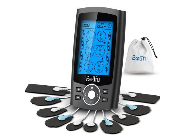 Belifu Dual Channel TENS EMS Unit 24 Modes Muscle Stimulator for Pain Relief Therapy, Electronic Pulse Massager Muscle Massager with 10 Pads,...