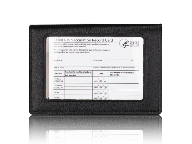 Vista Essential 2 In 1 Vaccination Card And ID Card Holder - GREEN