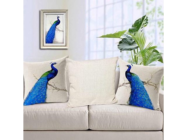 Vista PEACOCK EXOTICA Cushion Covers In Pairs - Blue