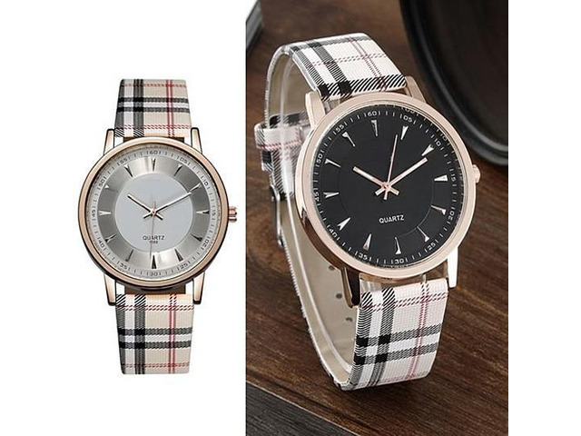 Vista Londonite Watch With Plaid Band Time To Be Playful - Blue-Black