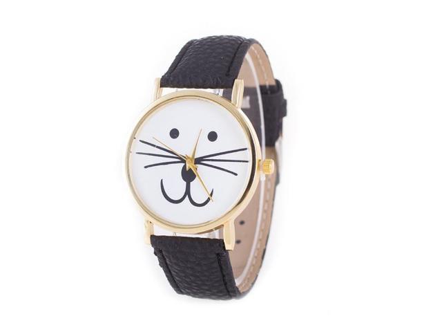 Vista Mr. Whiskers Cat Watches 9 lives And 9 colors - Black