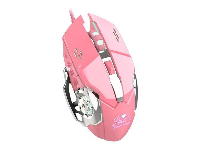 HXSJ X500 3200DPI USB Gaming Wired Mouse for Women - Pink