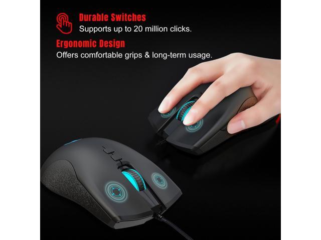 HXSJ A883 USB Wired Gaming Mouse with 7 Macro Programmable Keys, 6400 DPI - For Desktop Computer Laptop