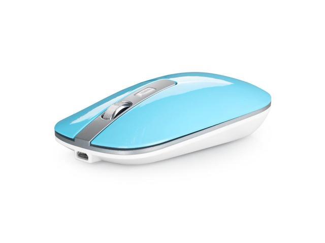 HXSJ M30 Rechargeable Office Silent Wireless Mouse W/ Metal Scroll Wheel and 1600DPI - Blue